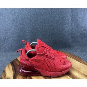 Nike Air Max 270 University Triple Red Running Shoes CW6987-600 GS Youth Size 5Y